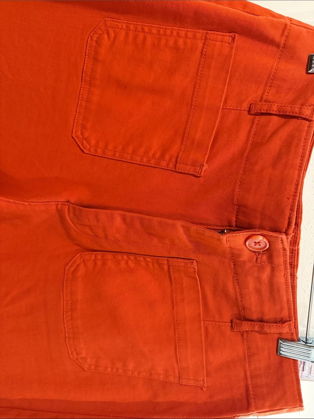 Bagatelle Women’s Cropped Wide Leg Muted Orange Chinos